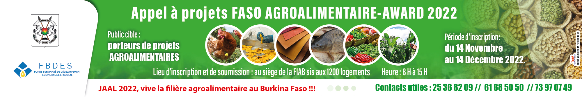 Spot appel à projet FASO AGROALIMENTAIRE AWARD 2022